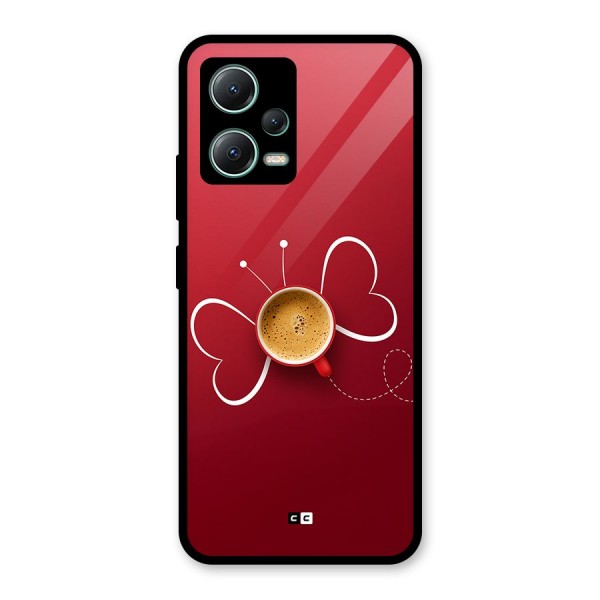 Flying Tea Glass Back Case for Poco X5