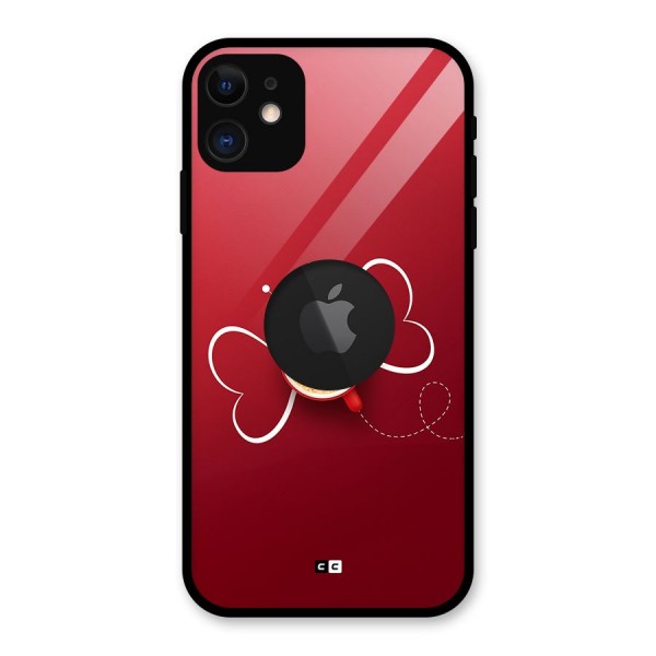 Flying Tea Glass Back Case for iPhone 11 Logo Cut