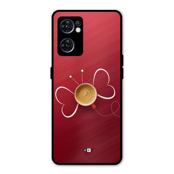 Flying Tea Metal Back Case for Oppo Reno7 5G