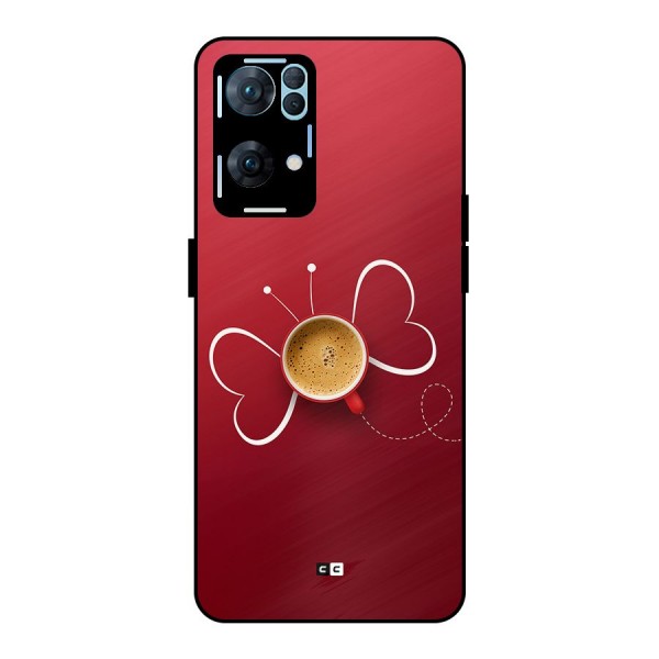 Flying Tea Metal Back Case for Oppo Reno7 Pro 5G