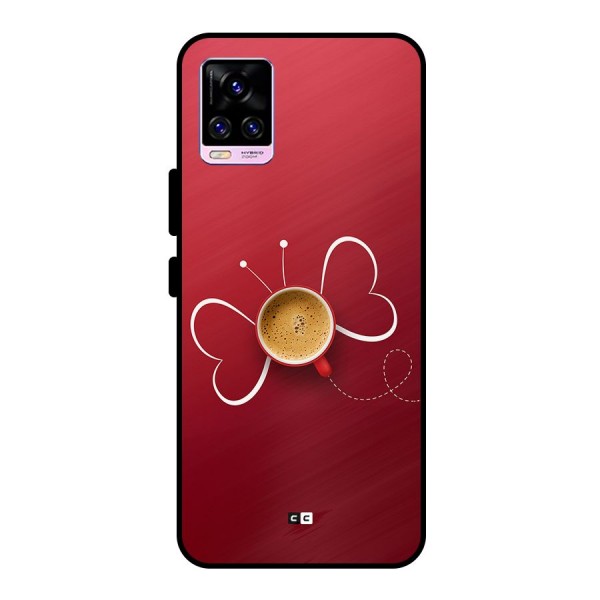 Flying Tea Metal Back Case for Vivo V20 Pro