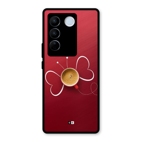 Flying Tea Metal Back Case for Vivo V27 Pro