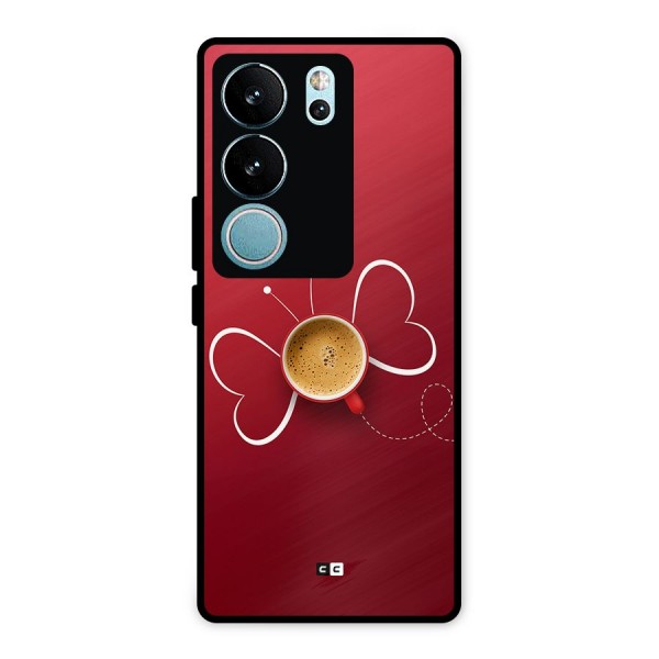 Flying Tea Metal Back Case for Vivo V29 Pro