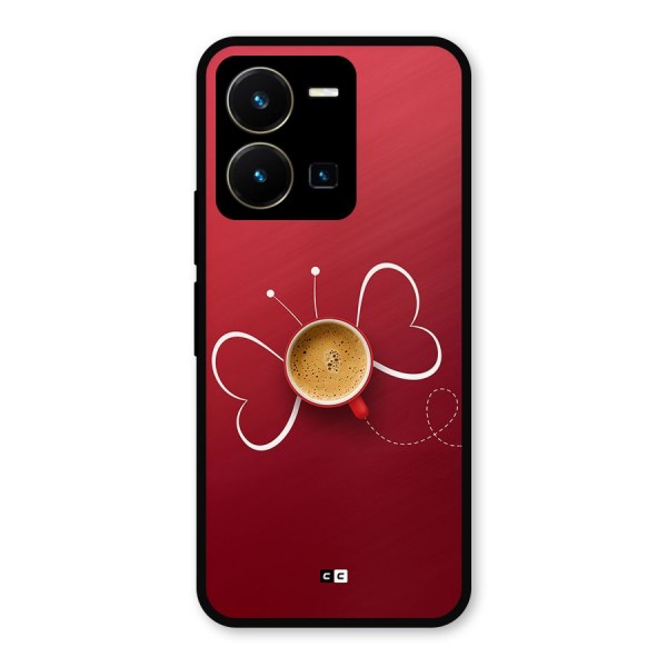 Flying Tea Metal Back Case for Vivo Y35