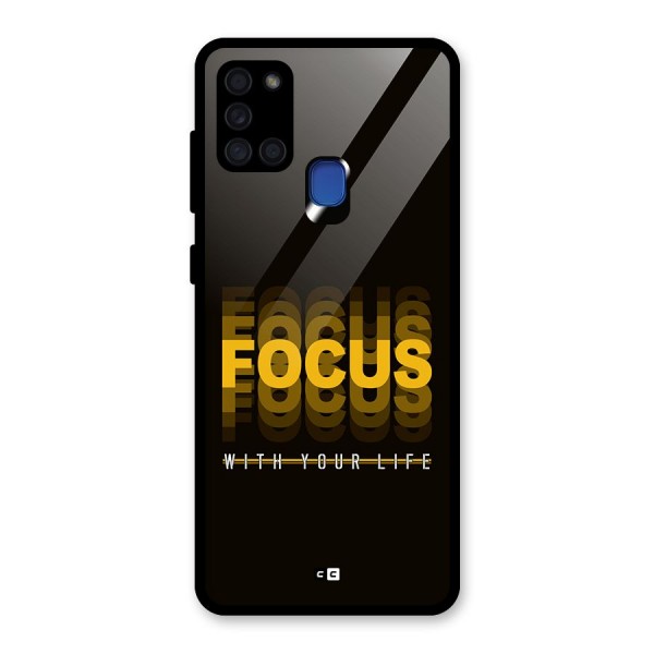 Focus Life Glass Back Case for Galaxy A21s