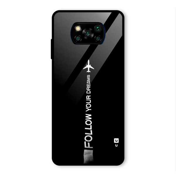 Follow Your Dream Glass Back Case for Poco X3 Pro