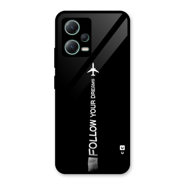 Follow Your Dream Glass Back Case for Poco X5