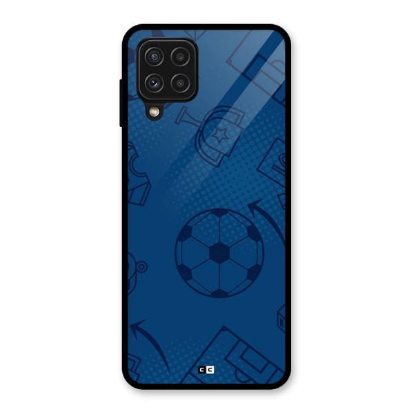 Football Texture Glass Back Case for Galaxy A22 4G