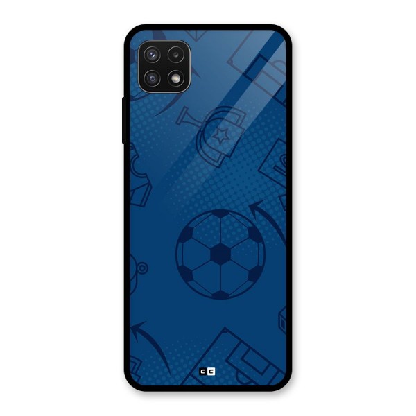 Football Texture Glass Back Case for Galaxy A22 5G