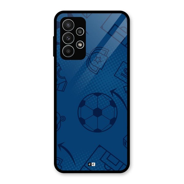 Football Texture Glass Back Case for Galaxy A23