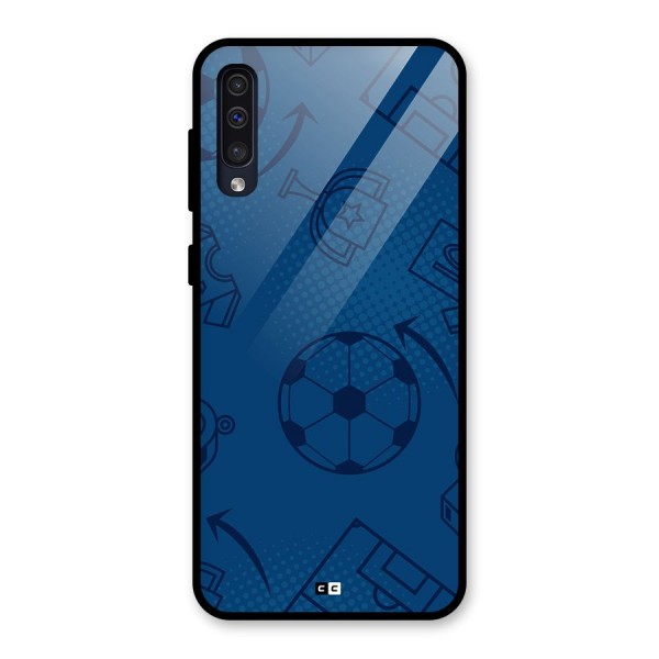 Football Texture Glass Back Case for Galaxy A50