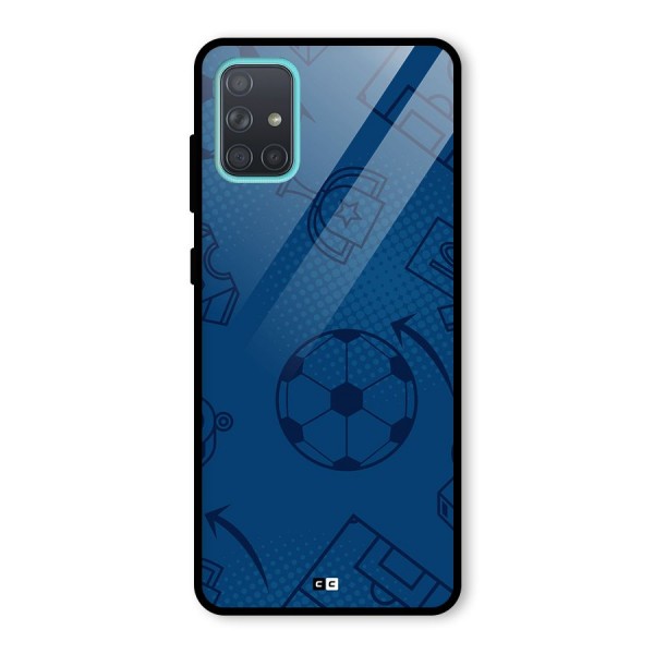 Football Texture Glass Back Case for Galaxy A71