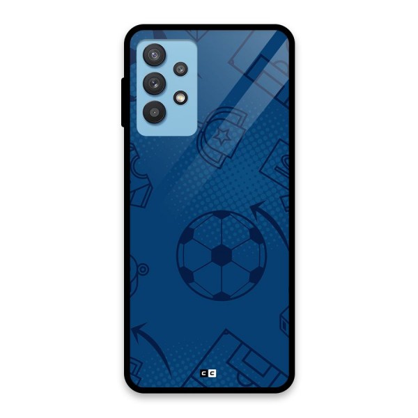 Football Texture Glass Back Case for Galaxy M32 5G