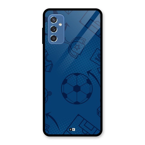 Football Texture Glass Back Case for Galaxy M52 5G