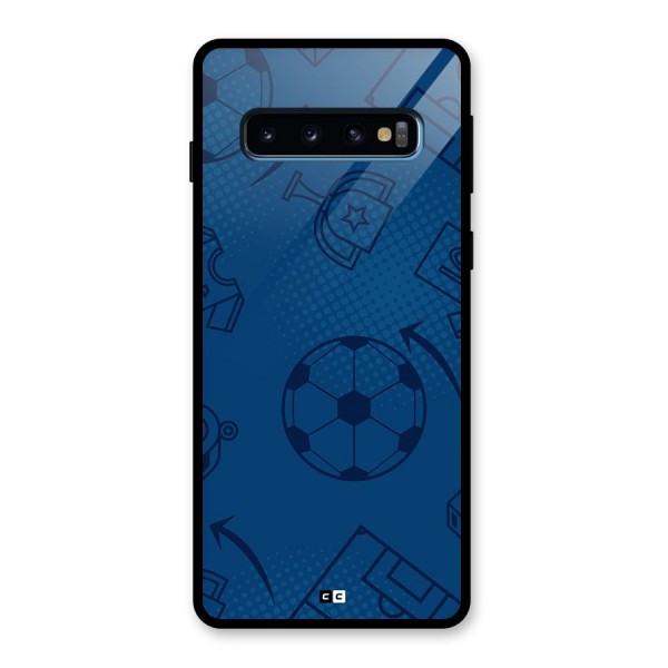 Football Texture Glass Back Case for Galaxy S10