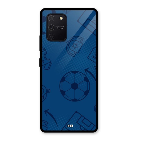 Football Texture Glass Back Case for Galaxy S10 Lite