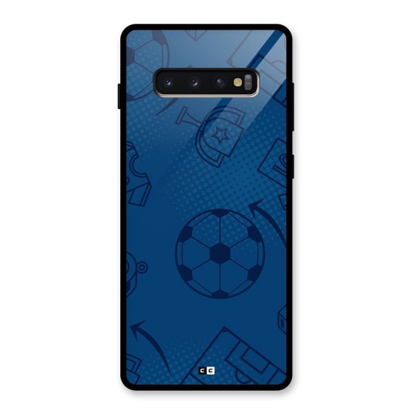 Football Texture Glass Back Case for Galaxy S10 Plus