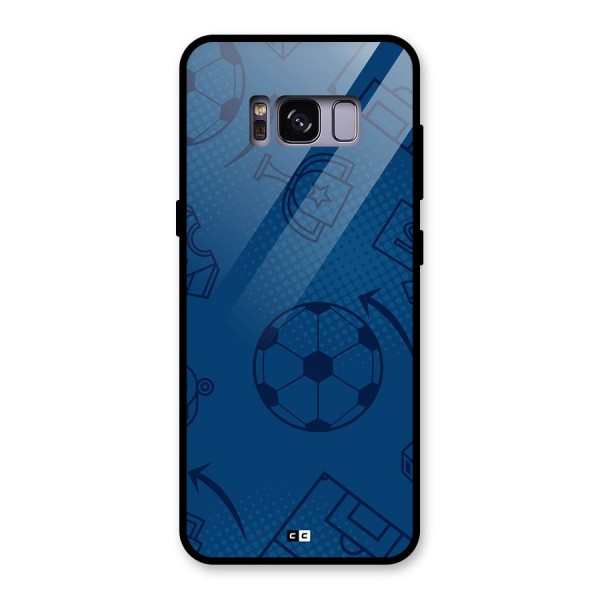 Football Texture Glass Back Case for Galaxy S8