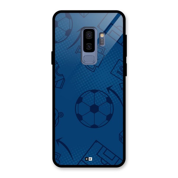 Football Texture Glass Back Case for Galaxy S9 Plus