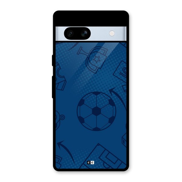 Football Texture Glass Back Case for Google Pixel 7a