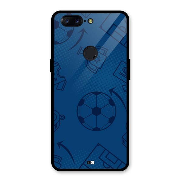 Football Texture Glass Back Case for OnePlus 5T