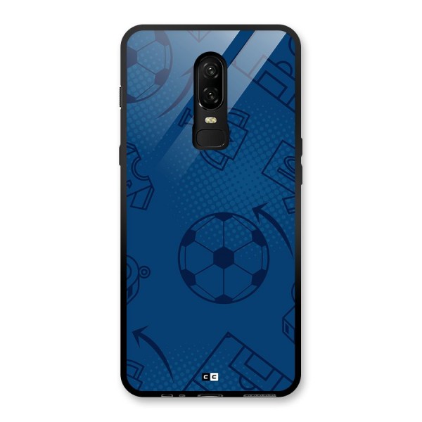 Football Texture Glass Back Case for OnePlus 6