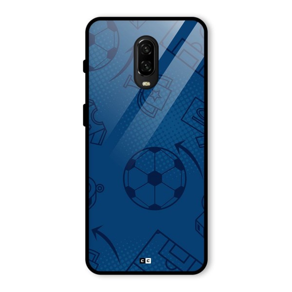 Football Texture Glass Back Case for OnePlus 6T