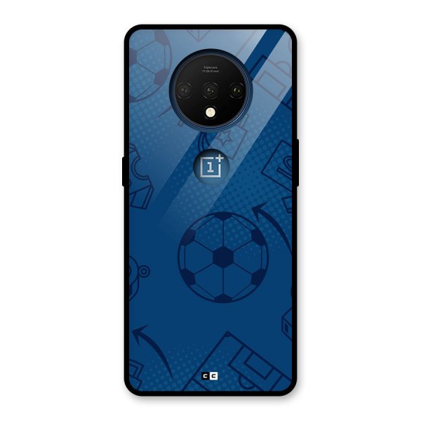 Football Texture Glass Back Case for OnePlus 7T