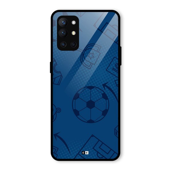 Football Texture Glass Back Case for OnePlus 9R