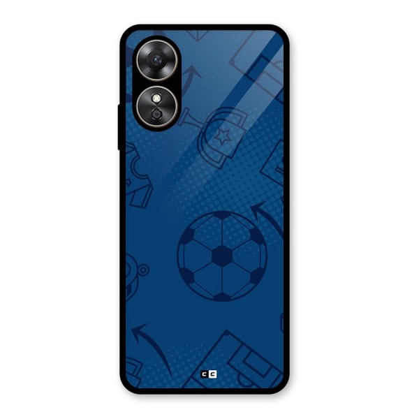 Football Texture Glass Back Case for Oppo A17