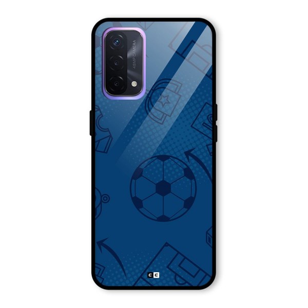 Football Texture Glass Back Case for Oppo A74 5G