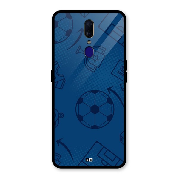 Football Texture Glass Back Case for Oppo F11