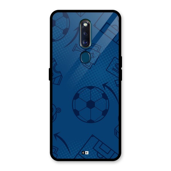 Football Texture Glass Back Case for Oppo F11 Pro