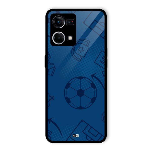 Football Texture Glass Back Case for Oppo F21 Pro 4G