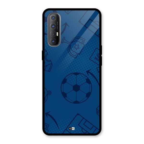 Football Texture Glass Back Case for Oppo Reno3 Pro