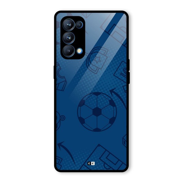 Football Texture Glass Back Case for Oppo Reno5 Pro 5G