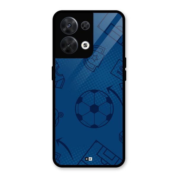 Football Texture Glass Back Case for Oppo Reno8 5G