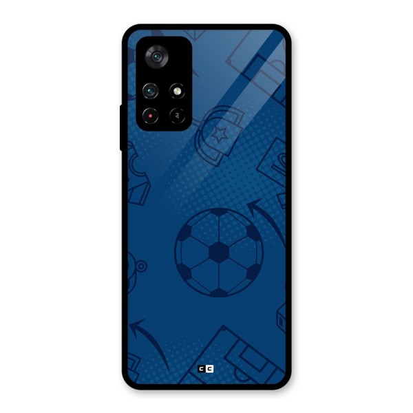 Football Texture Glass Back Case for Poco M4 Pro 5G