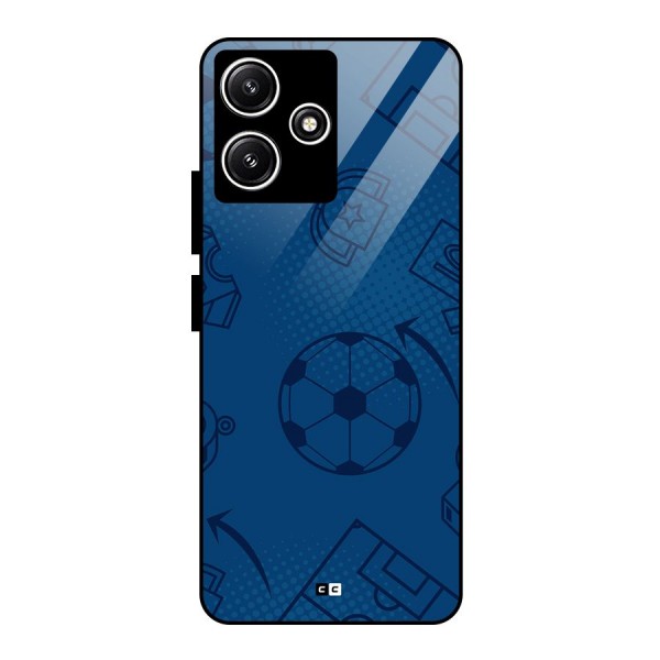 Football Texture Glass Back Case for Poco M6 Pro