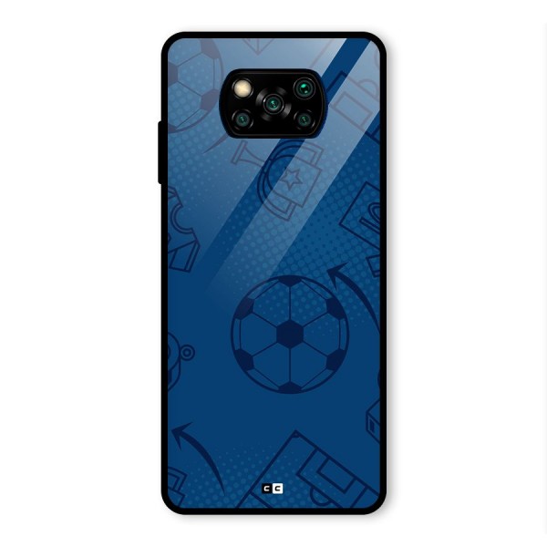 Football Texture Glass Back Case for Poco X3 Pro