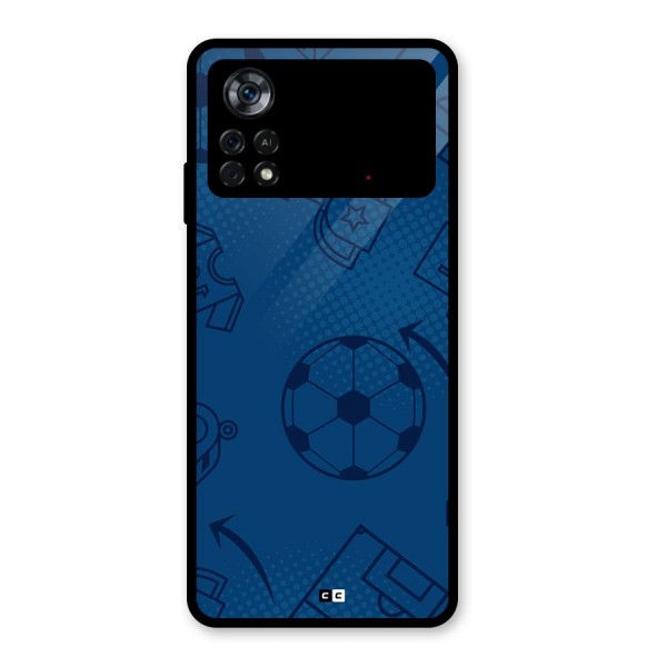 Football Texture Glass Back Case for Poco X4 Pro 5G