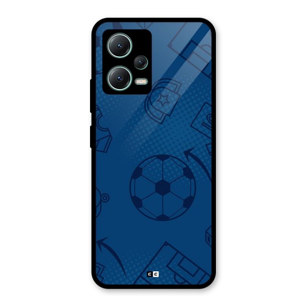 Football Texture Glass Back Case for Poco X5