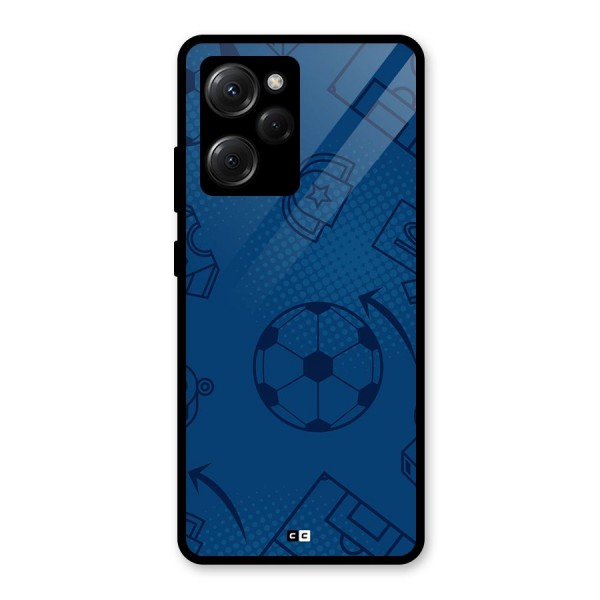 Football Texture Glass Back Case for Poco X5 Pro