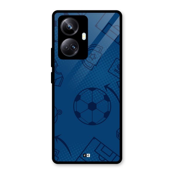 Football Texture Glass Back Case for Realme 10 Pro Plus