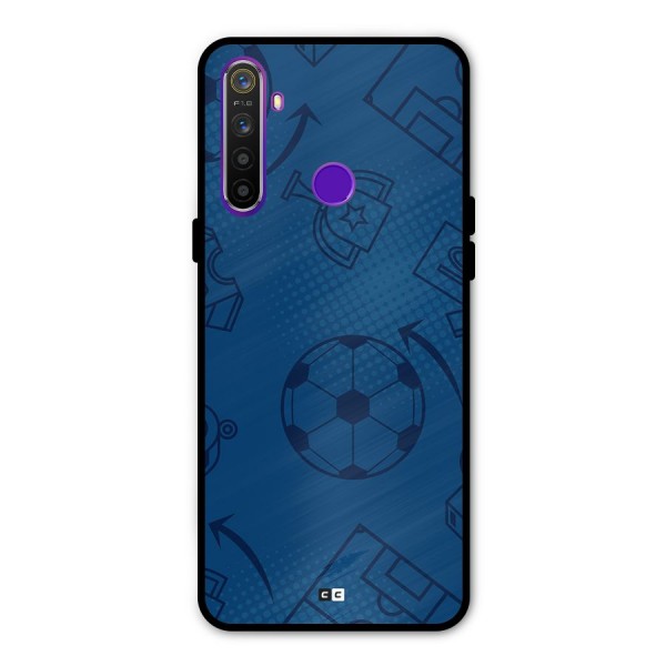 Football Texture Glass Back Case for Realme 5s