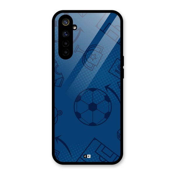 Football Texture Glass Back Case for Realme 6