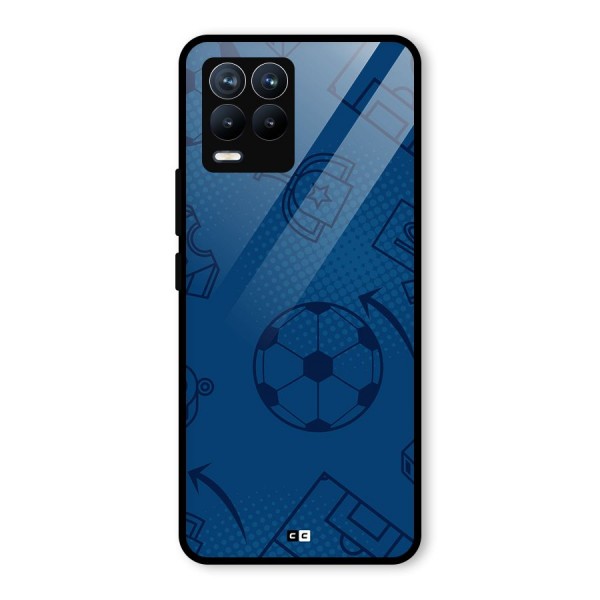 Football Texture Glass Back Case for Realme 8