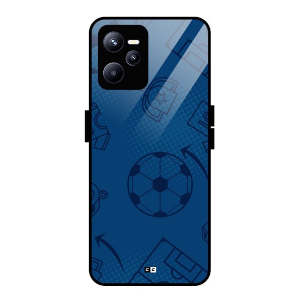 Football Texture Glass Back Case for Realme C35