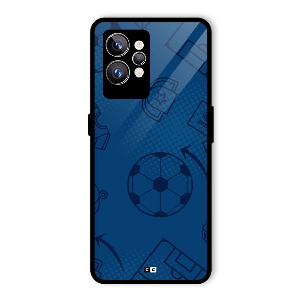 Football Texture Glass Back Case for Realme GT2 Pro