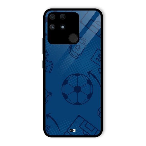 Football Texture Glass Back Case for Realme Narzo 50A